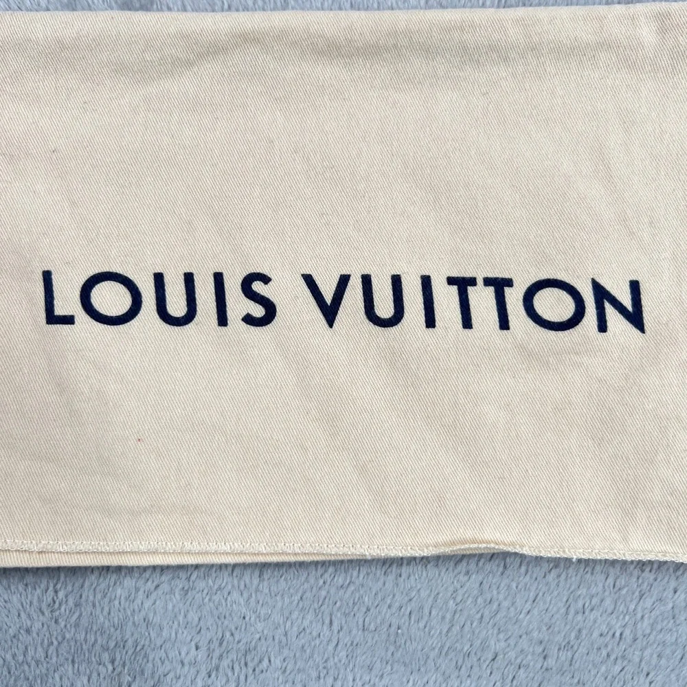 Louis Vuitton Original Cotton Flap Dust Bag 9.5x6 Tan Wallet Pouch Storage Bag
